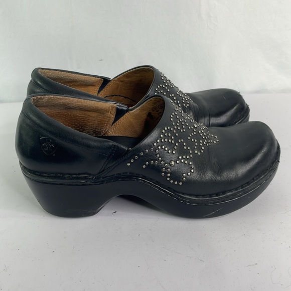 Ariat black leather clogs with metallic studs - Picture 5 of 8